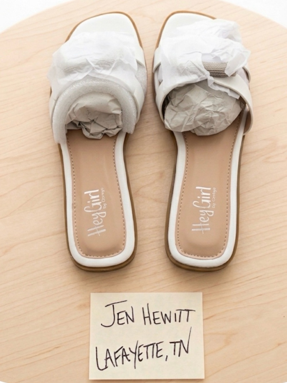 Corkys White Slide Flats with Square Toe
